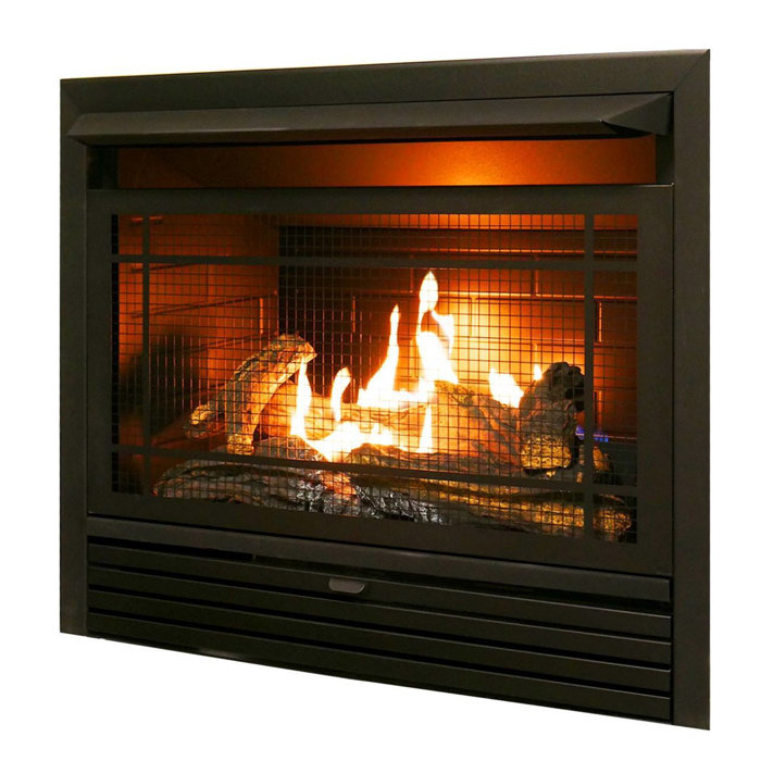 Charlton Home Hardwick VentFree Recessed Natural Gas/Propane Fireplace